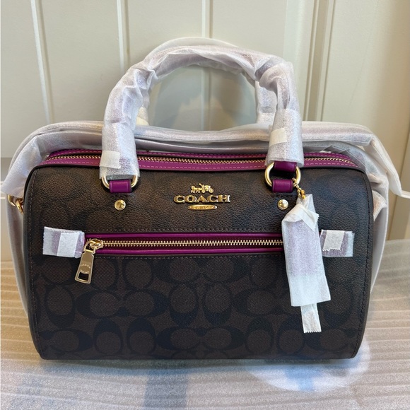 NWT Coach Rowan Satchel in signature Canvas - Picture 2 of 12